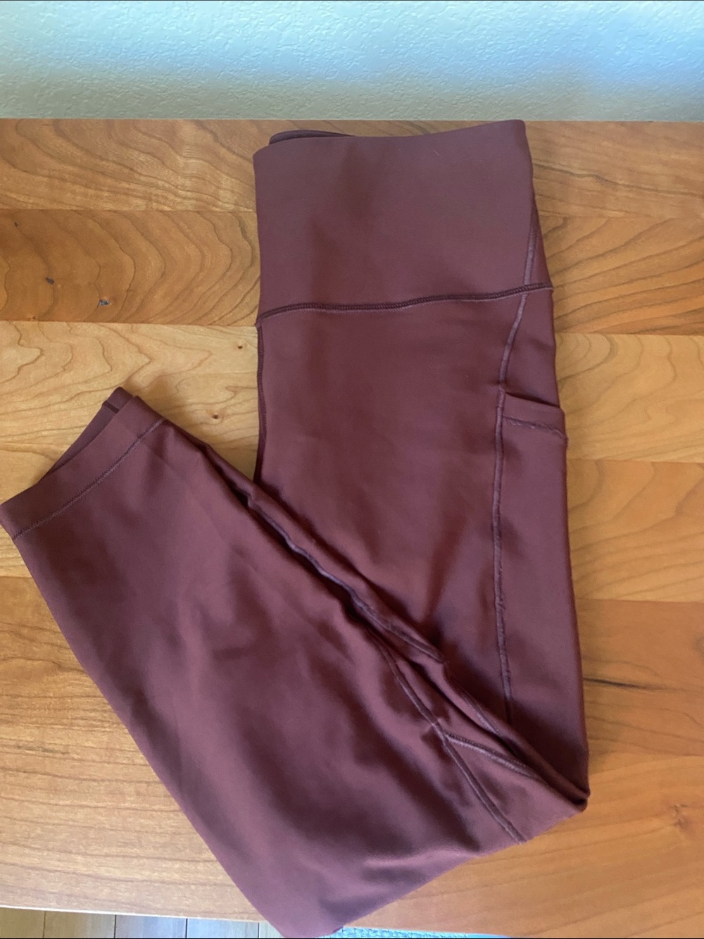 Athleta interval 7/8 leggings rust color size small petite
